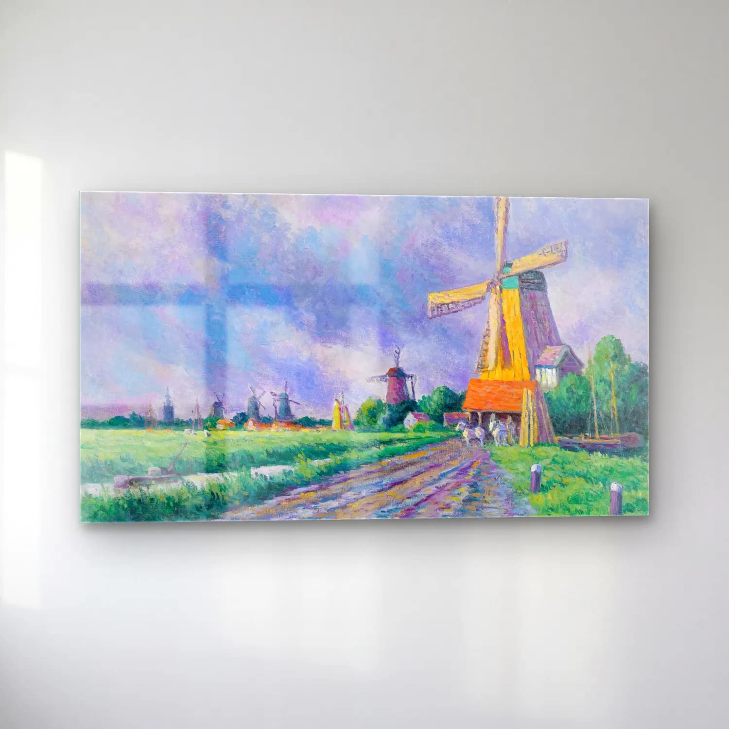 Maximilien Luce – Environs De Rotterdam cam tablo — sol açıdan görünüm