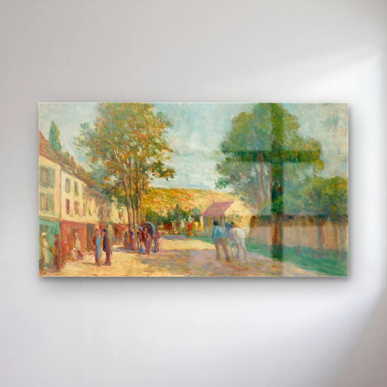 Maximilien Luce – Environs de Paris cam tablo — Maximilien Luce – Environs de Paris — empresyonist köy sokağı