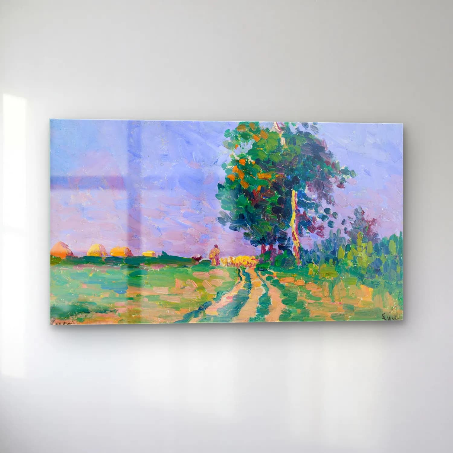 Maximilien Luce – Gardien Et Son Troupeau Sur Le Chemin Aux Environs De… cam tablo — sol açıdan görünüm
