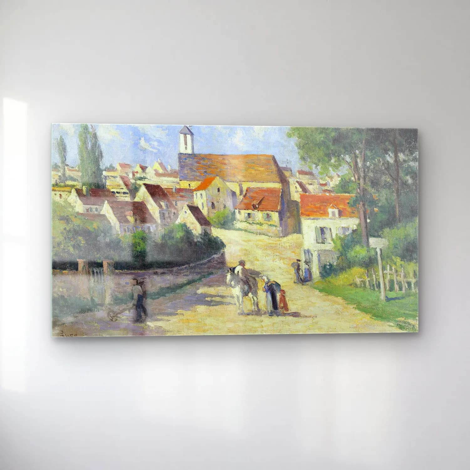 Maximilien Luce – Guernes, La Rue De Village cam tablo — sol açıdan görünüm