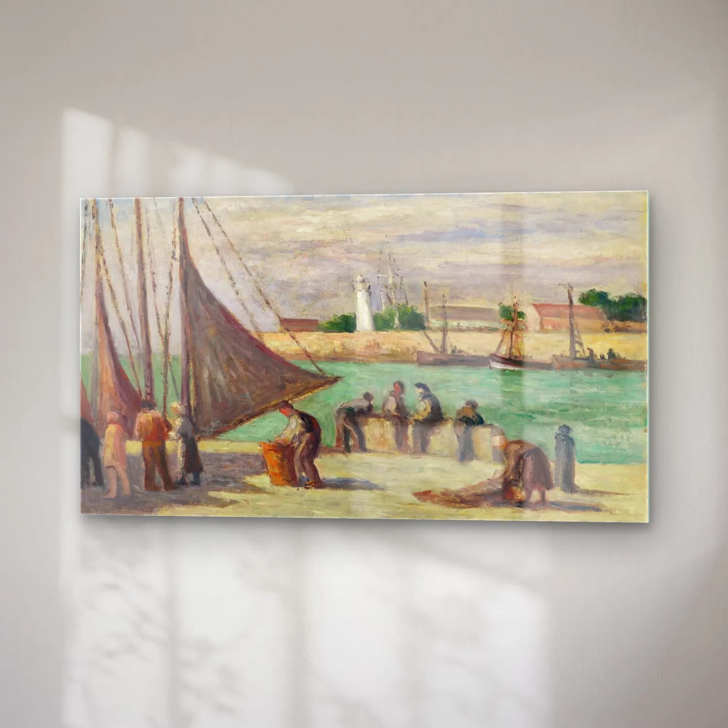 Maximilien Luce – Honfleur, Sur le Quai cam tablo — sağ açıdan görünüm