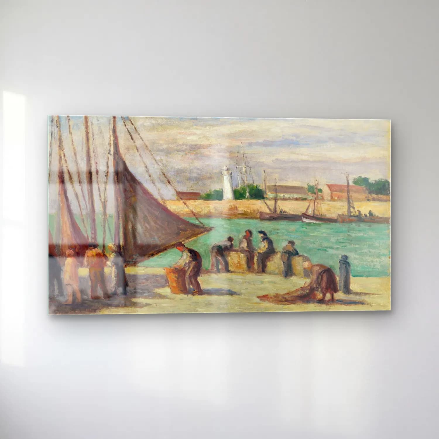 Maximilien Luce – Honfleur, Sur le Quai cam tablo — sol açıdan görünüm