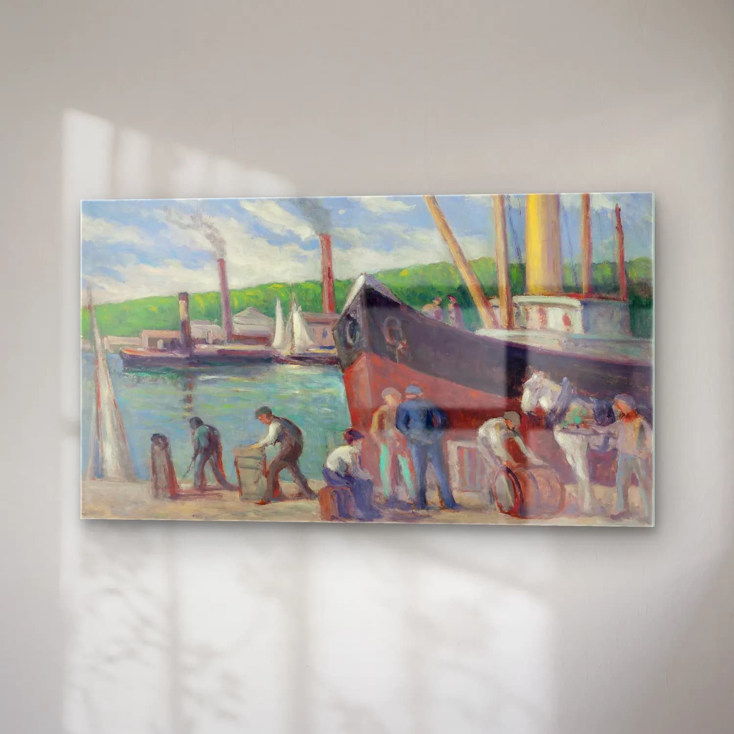 Maximilien Luce – Honfleur, remorqueur à quai cam tablo — sağ açıdan görünüm