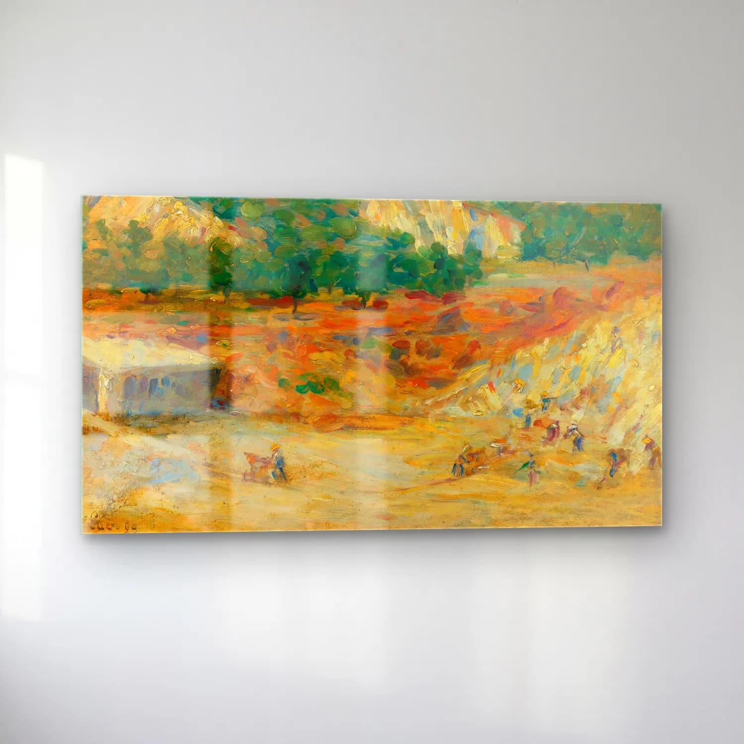 Maximilien Luce – La Carrière cam tablo — sol açıdan görünüm