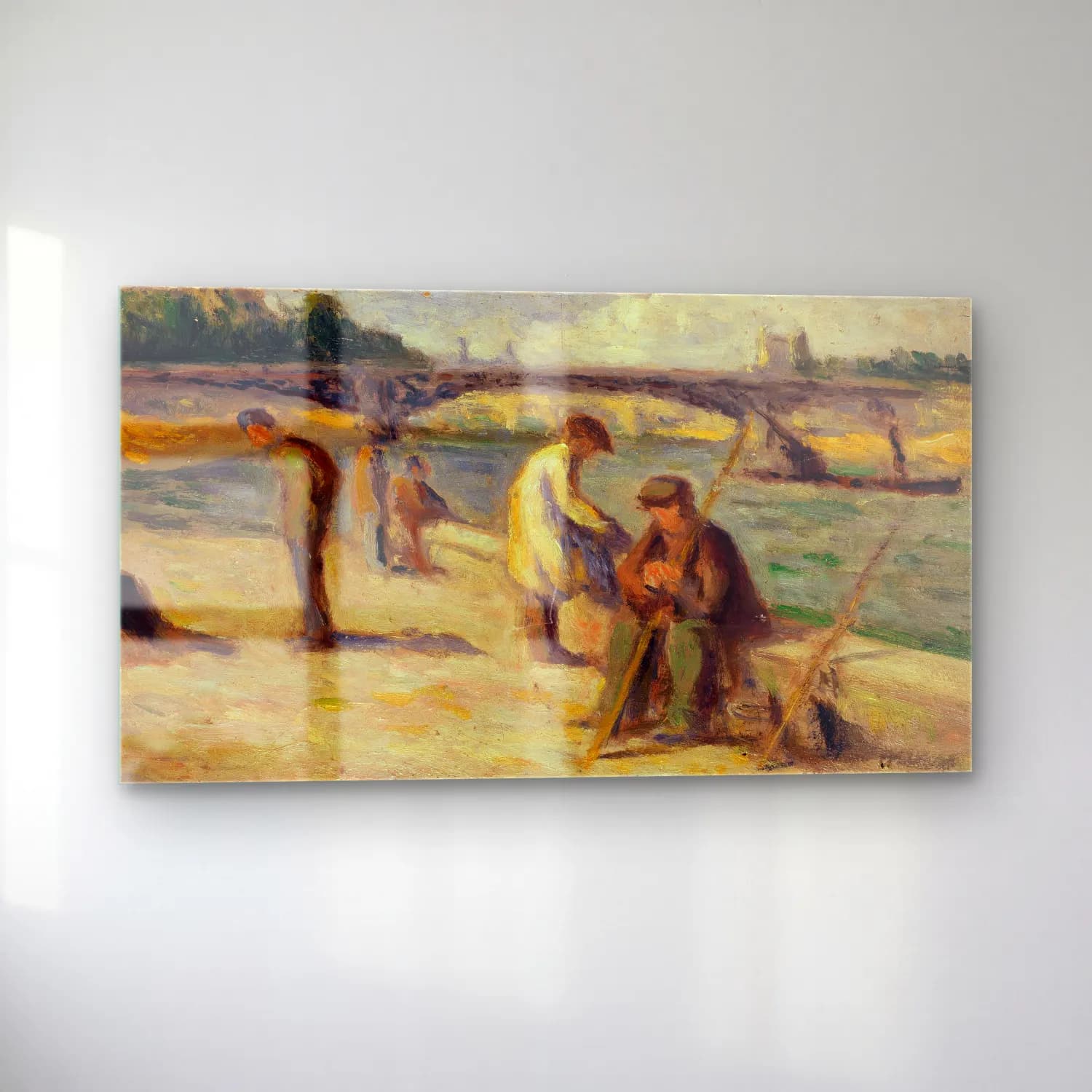 Maximilien Luce – La berge du quai Malaquais (before 1936) cam tablo — sol açıdan görünüm