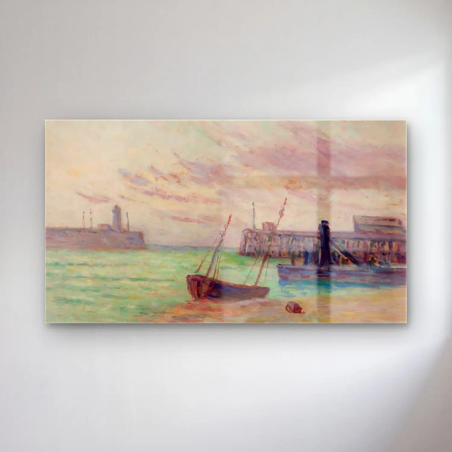 Maximilien Luce – Le Entrée du Port cam tablo — Maximilien Luce – Le Entrée du Port — empresyonist liman ve tekneler