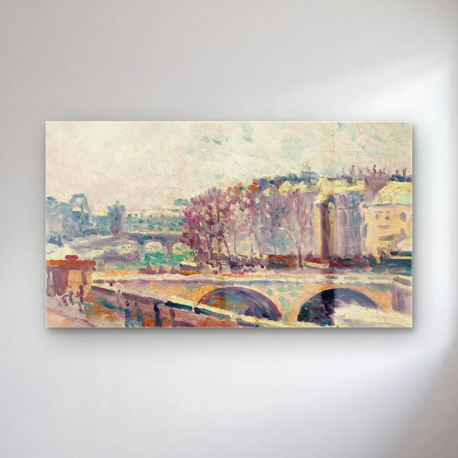 Maximilien Luce – Le Quai Saint-Michel cam tablo — Maximilien Luce – Le Quai Saint-Michel — empresyonist paris ve eyfel kulesi