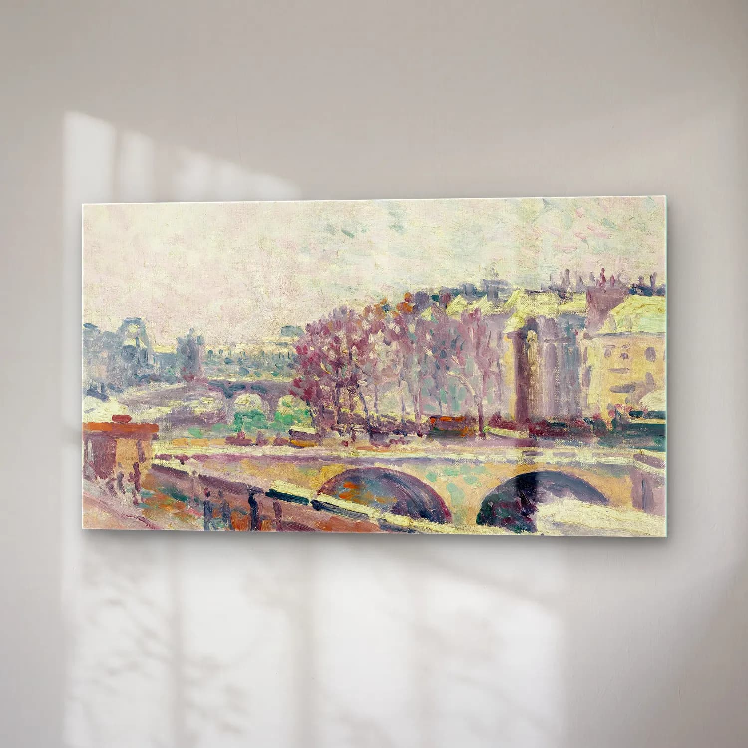 Maximilien Luce – Le Quai Saint-Michel cam tablo — sağ açıdan görünüm