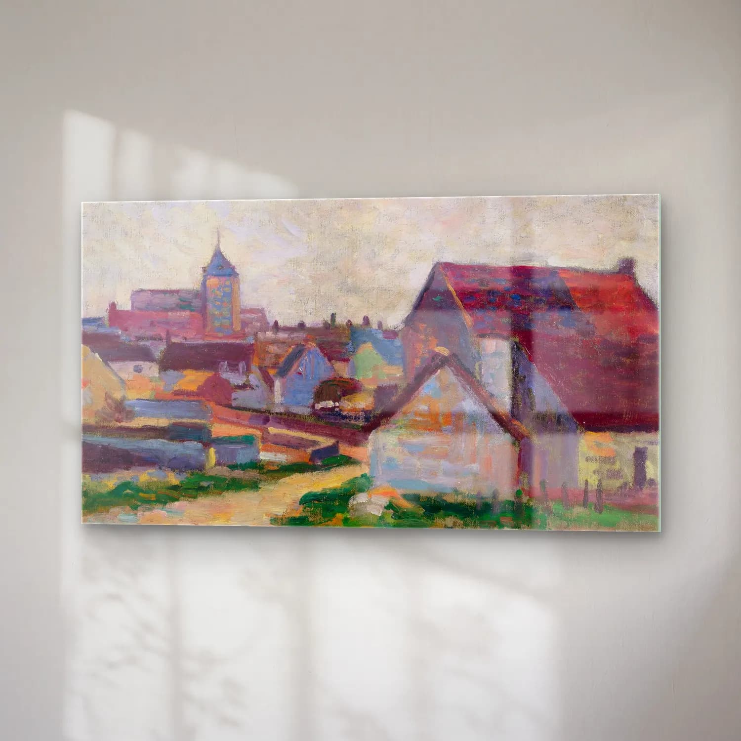 Maximilien Luce – Le Village De Conche-Sur-Condoires cam tablo — sağ açıdan görünüm