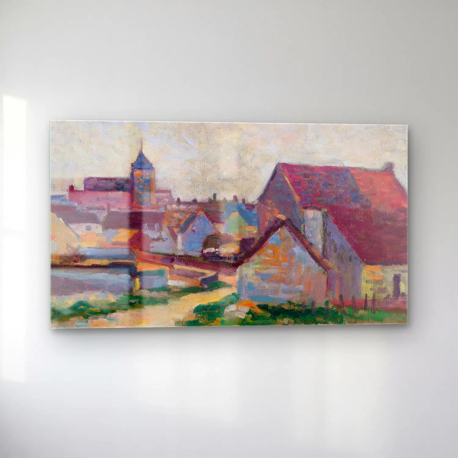 Maximilien Luce – Le Village De Conche-Sur-Condoires cam tablo — sol açıdan görünüm