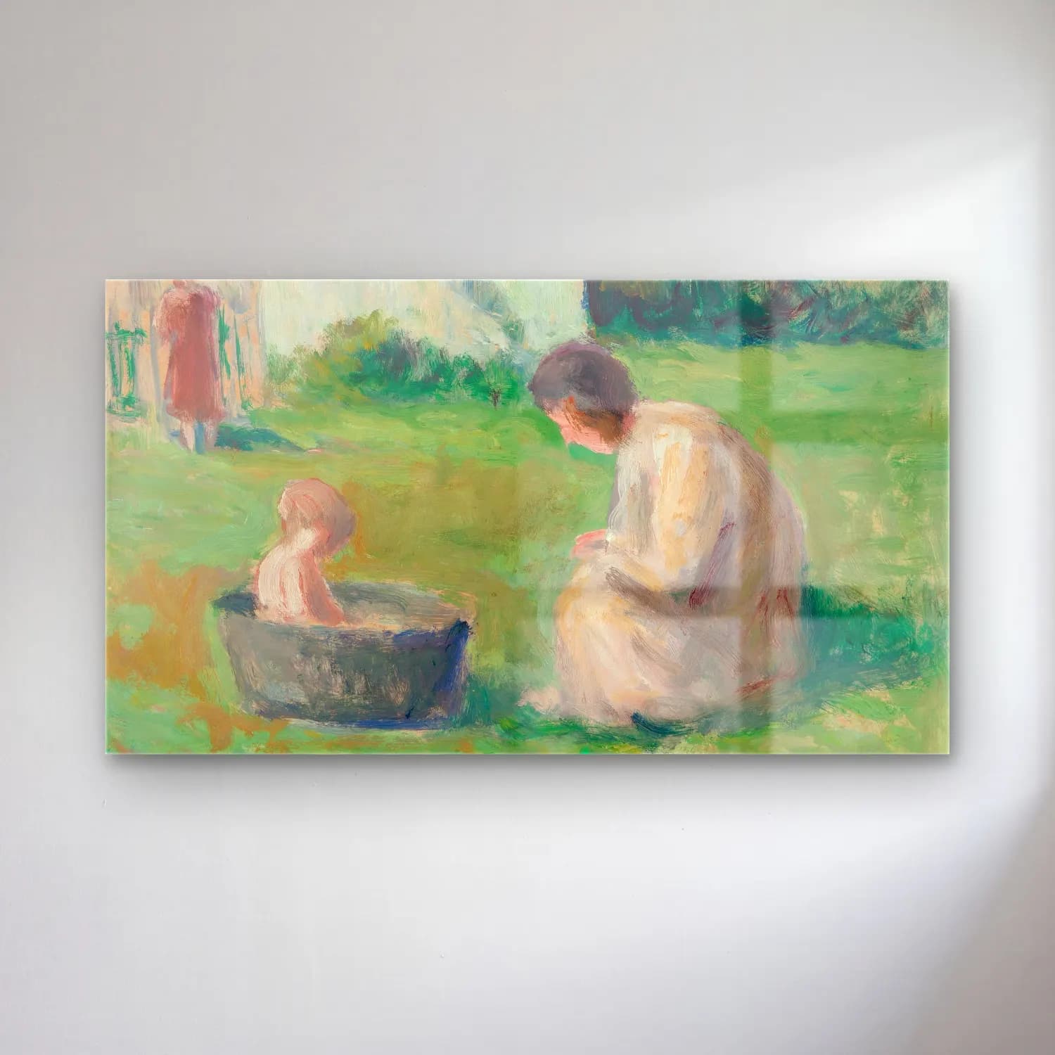 Maximilien Luce – Le bain du bébé cam tablo — Maximilien Luce – Le bain du bébé — empresyonist anne ve çocuk