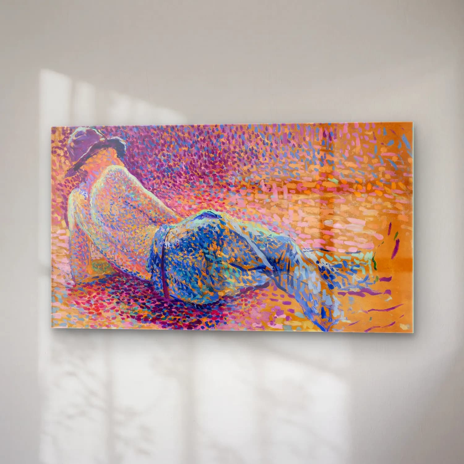 Maximilien Luce – Le repos de l’ouvrier (circa 1888) cam tablo — sağ açıdan görünüm
