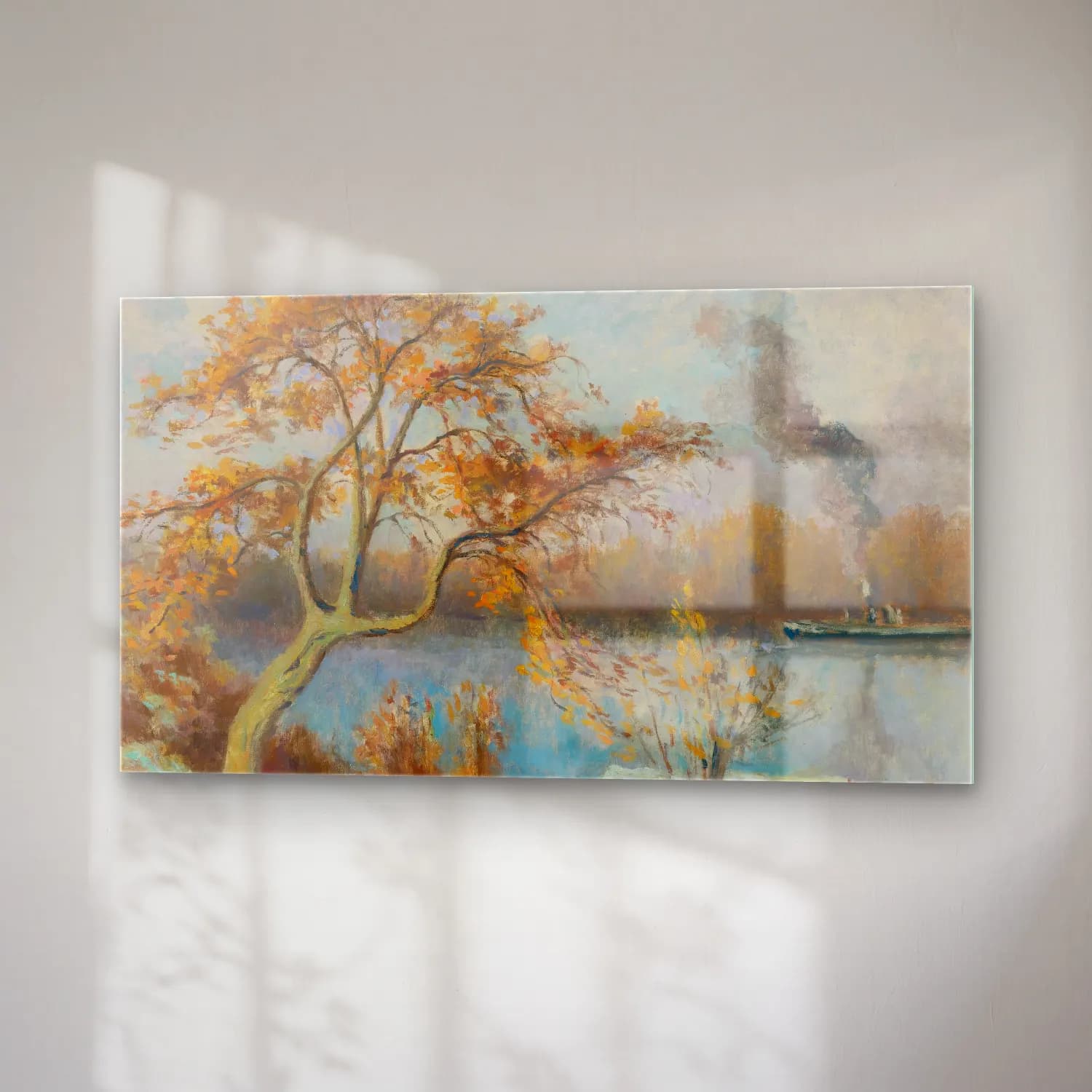 Maximilien Luce – Les Bords De Seine Au Printemps (circa 1920) cam tablo — sağ açıdan görünüm