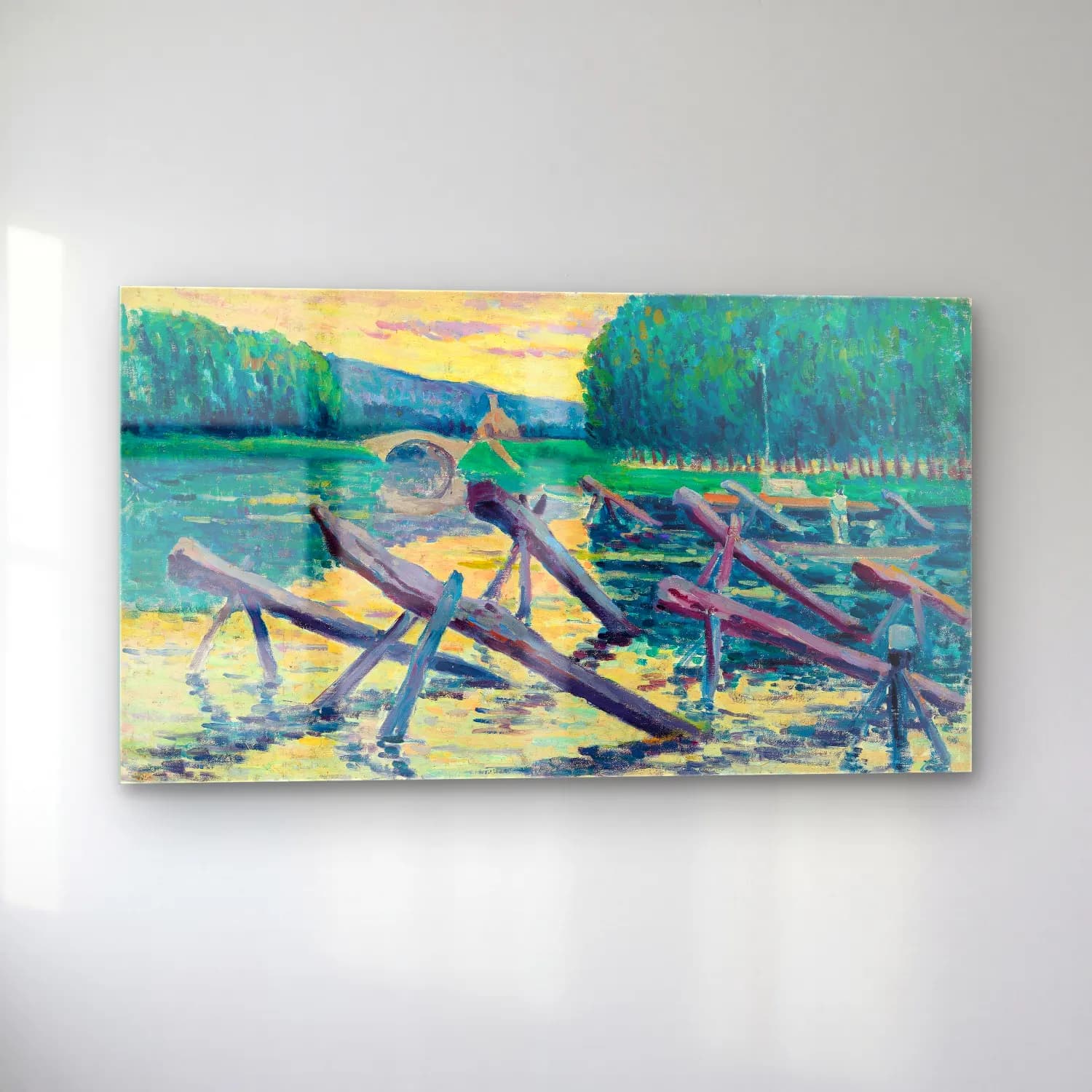 Maximilien Luce – Les chevalets sur la Cure (circa 1908) cam tablo — sol açıdan görünüm