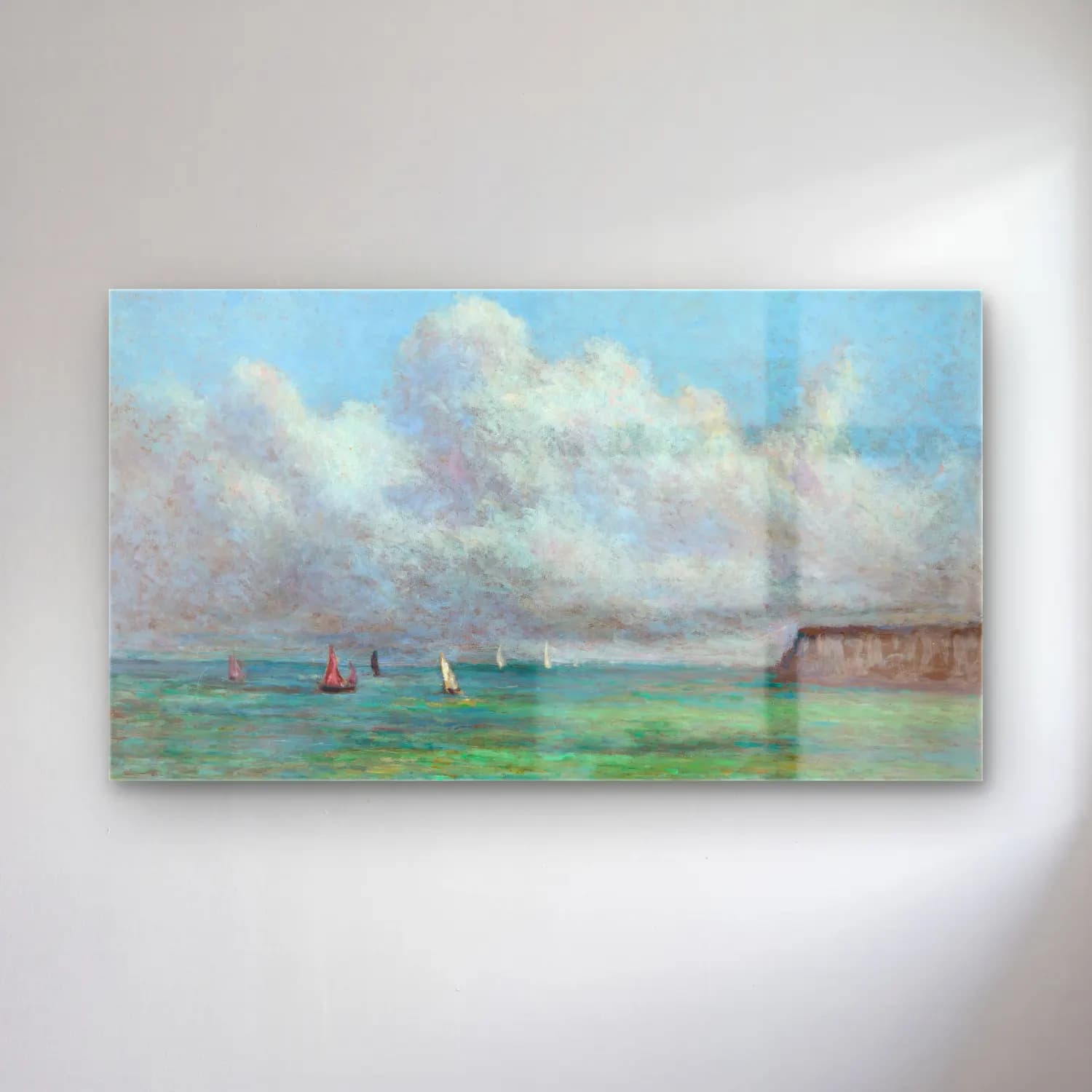 Maximilien Luce – Mer, Somme cam tablo — Maximilien Luce – Mer, Somme — empresyonist yelkenliler