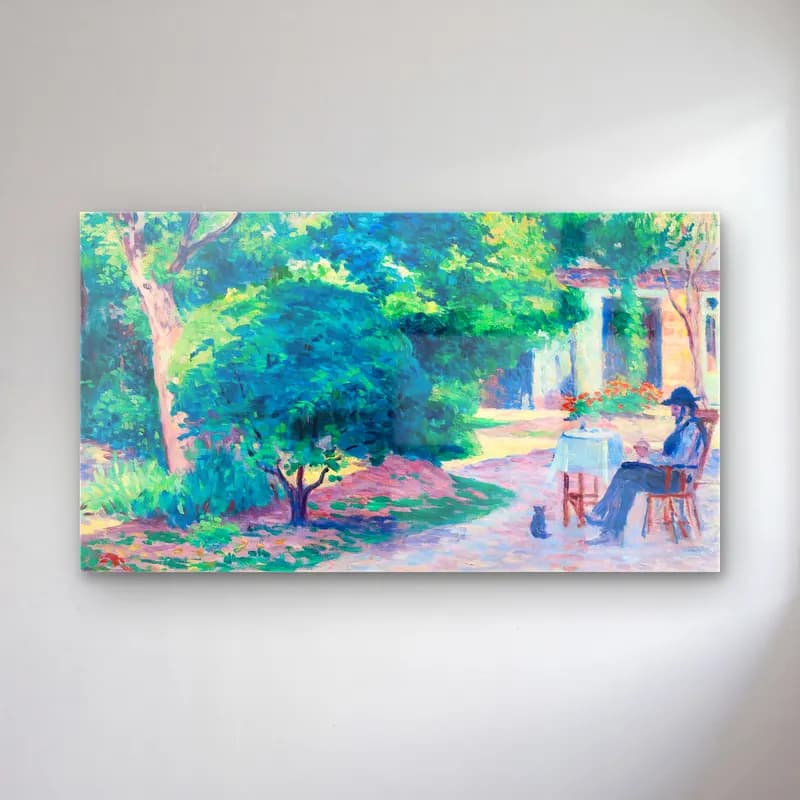 Maximilien Luce – Paris, Le Jardin D’alexandre Charpentier Au Hameau Boileau… cam tablo — Maximilien Luce – Paris, Le Jardin D’alexandre Charpentier Au Hameau Boileau… — empresyonist köy sokağı