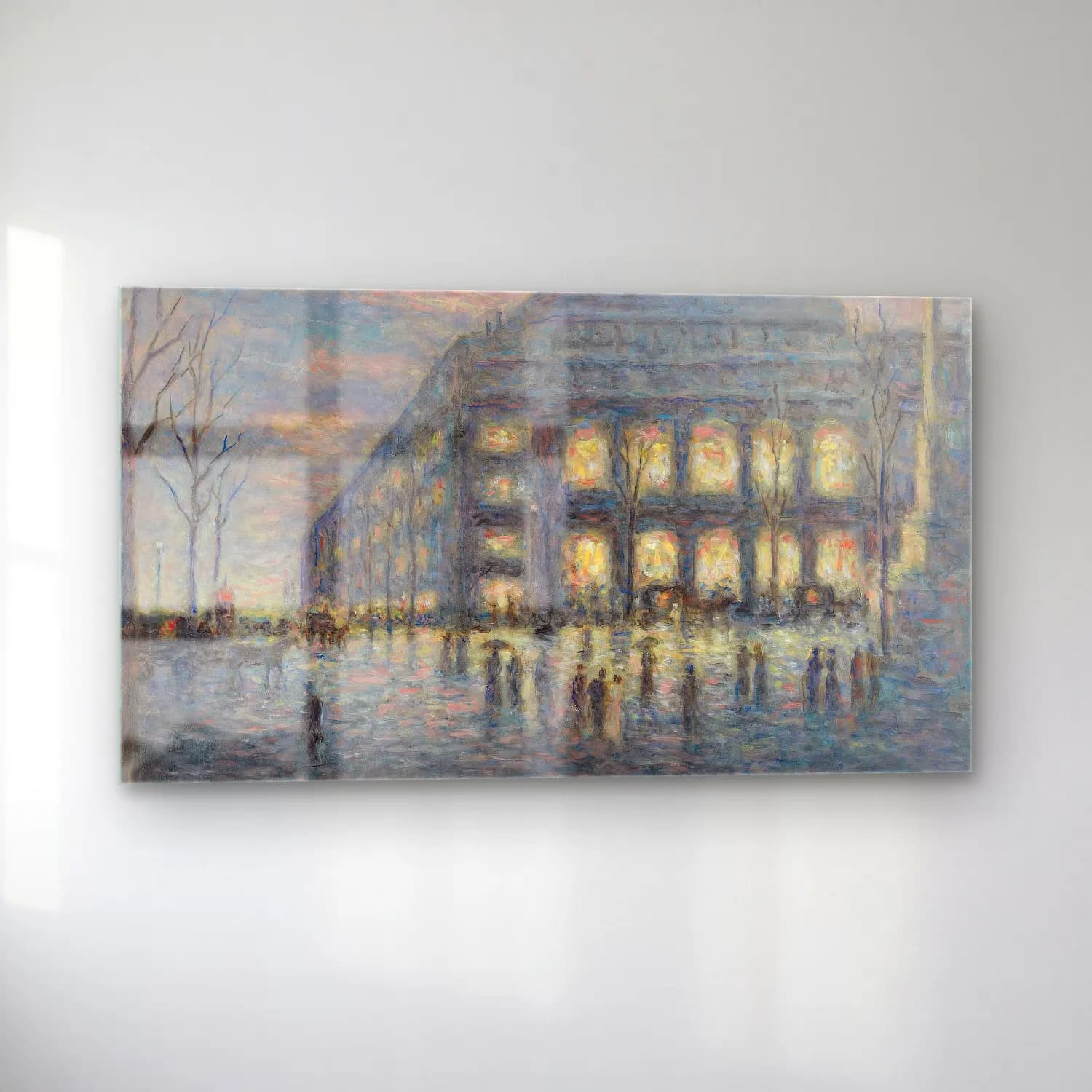 Maximilien Luce – Paris, la place du Théâtre du Châtelet (circa 1900) cam tablo — sol açıdan görünüm