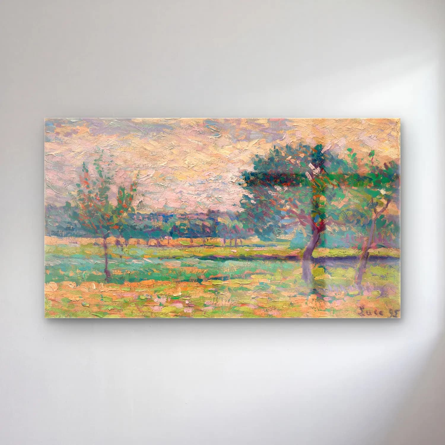 Maximilien Luce – Paris, le Pont de l’Archevêché cam tablo — Maximilien Luce – Paris, le Pont de l’Archevêché — empresyonist yalnız ağaç