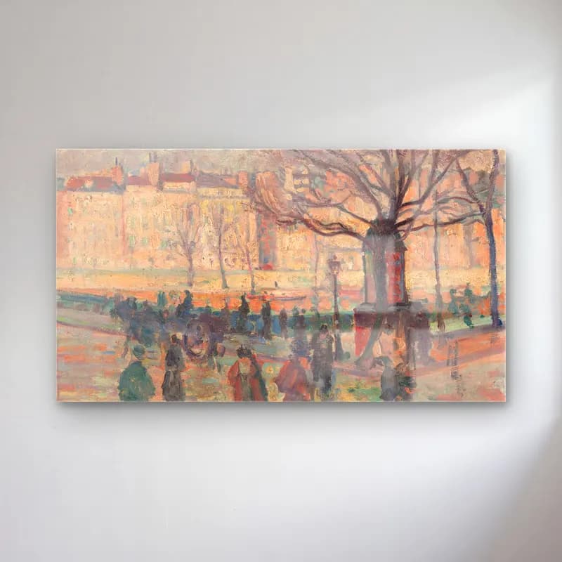 Maximilien Luce – Paysage parisien. Bords de Seine cam tablo — Maximilien Luce – Paysage parisien. Bords de Seine — empresyonist kalabalık cadde