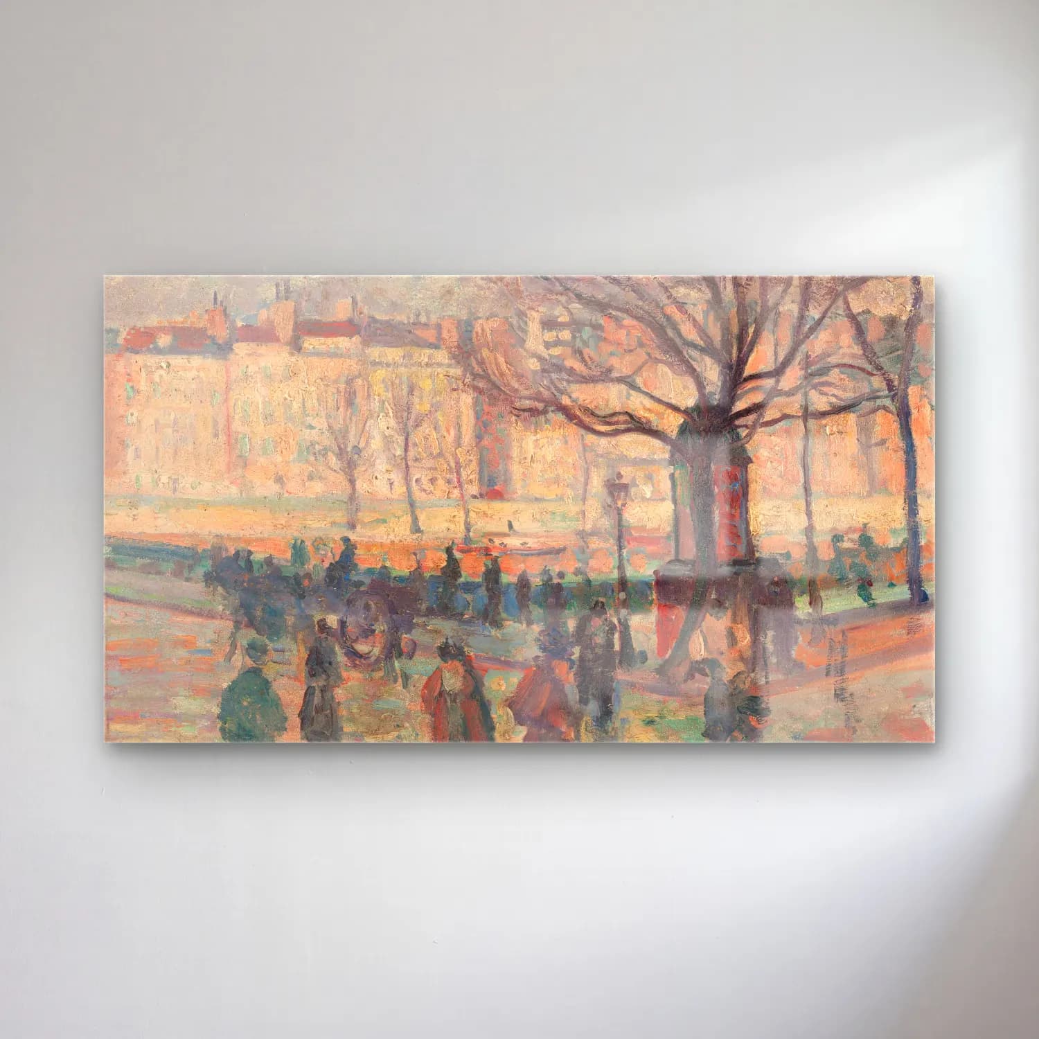 Maximilien Luce – Paysage parisien. Bords de Seine cam tablo — Maximilien Luce – Paysage parisien. Bords de Seine — empresyonist kalabalık cadde
