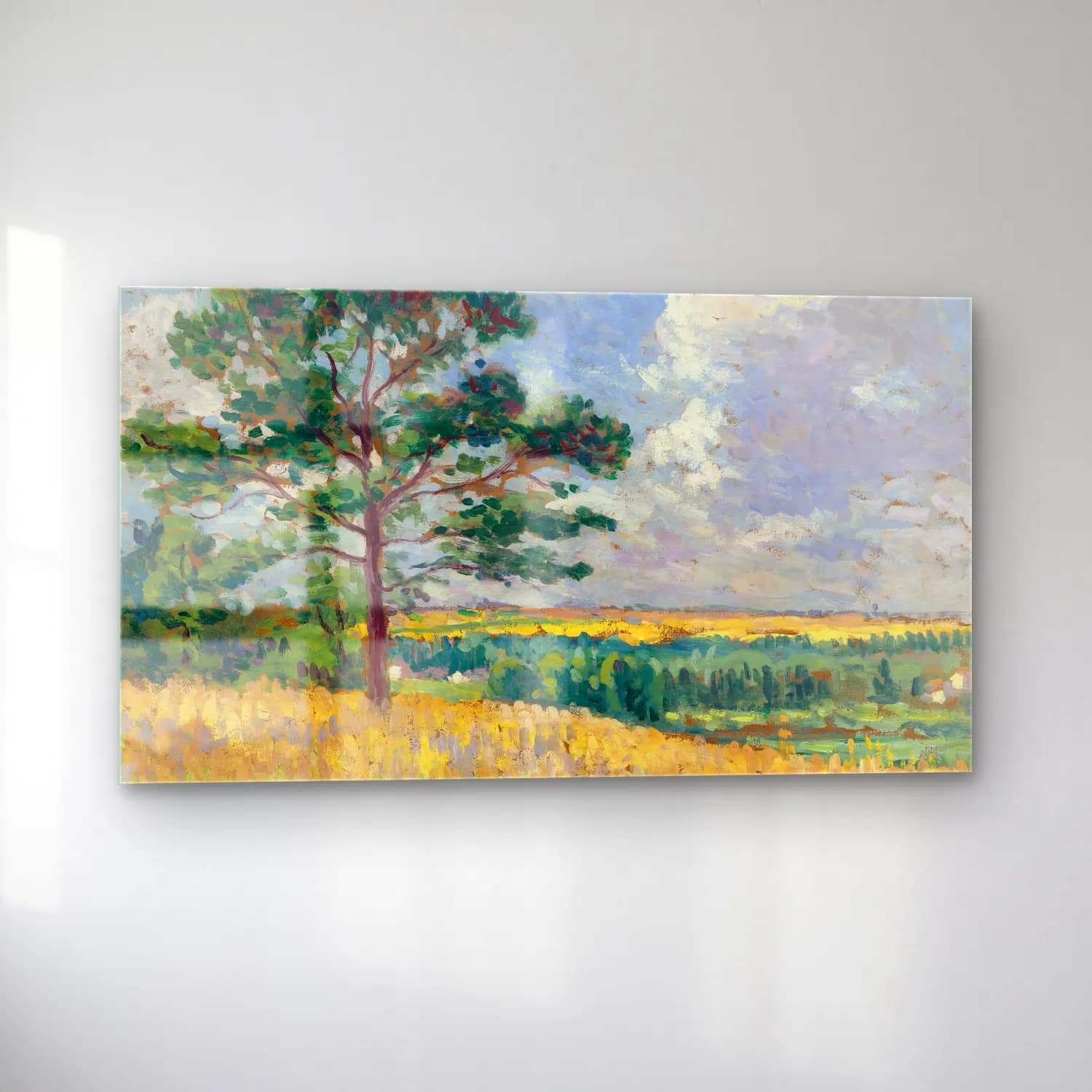 Maximilien Luce – Paysage près de Méréville (circa 1905) cam tablo — sol açıdan görünüm