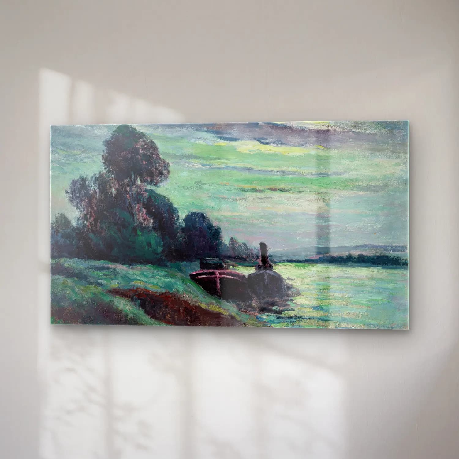 Maximilien Luce – Péniches sur la Seine cam tablo — sağ açıdan görünüm