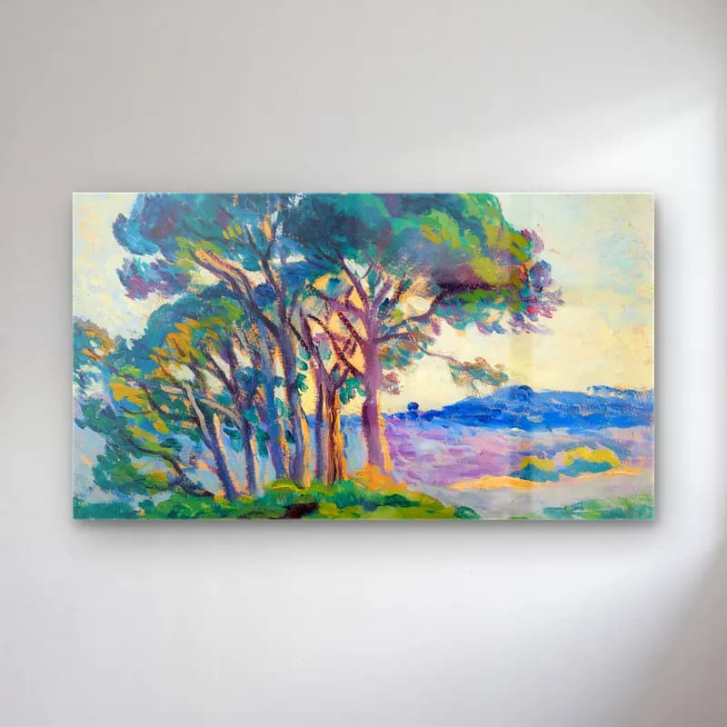 Maximilien Luce – Pins Aux Cannebiers cam tablo — Maximilien Luce – Pins Aux Cannebiers — empresyonist i̇talyan sahili