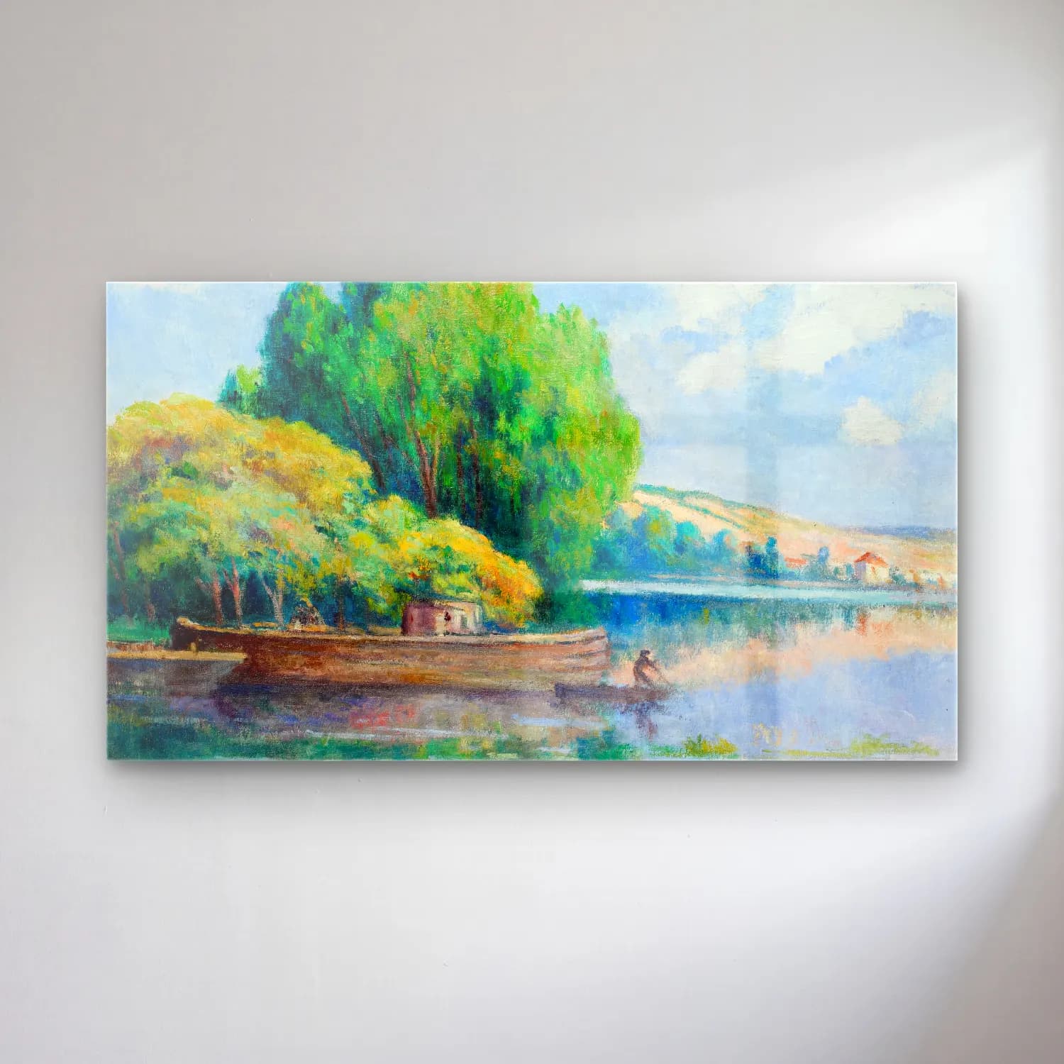 Maximilien Luce – Rivière cam tablo — Maximilien Luce – Rivière — empresyonist kırda nehir