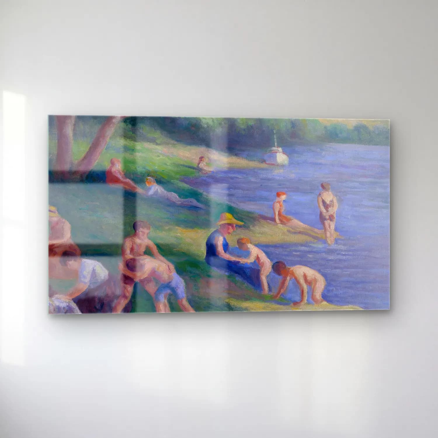 Maximilien Luce – Rolleboise, La Baignade cam tablo — sol açıdan görünüm