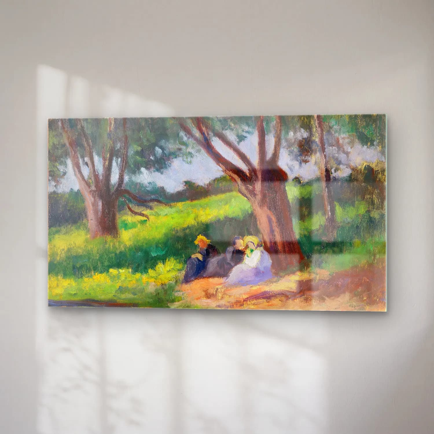 Maximilien Luce – Sous L´arbre Rolleboise cam tablo — sağ açıdan görünüm