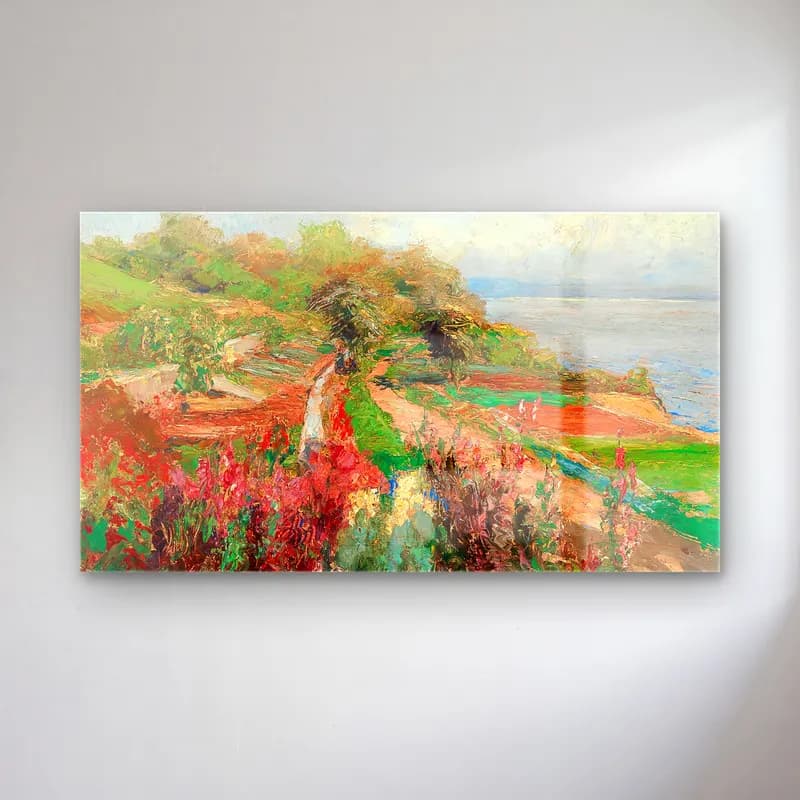 Olga Wisinger-Florian – Olga Wisinger-Florian - A coastal landscape cam tablo — Olga Wisinger-Florian – Olga Wisinger-Florian - A coastal landscape — empresyonist çiçek bahçesi