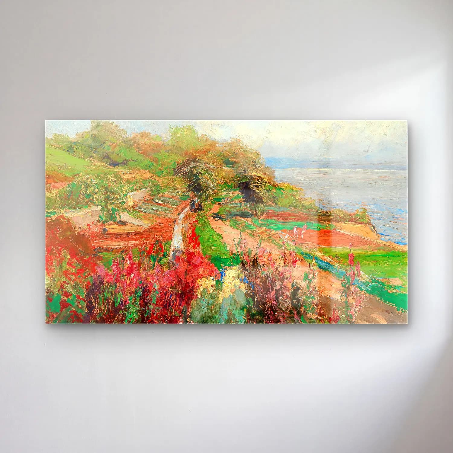 Olga Wisinger-Florian – Olga Wisinger-Florian - A coastal landscape cam tablo — Olga Wisinger-Florian – Olga Wisinger-Florian - A coastal landscape — empresyonist çiçek bahçesi