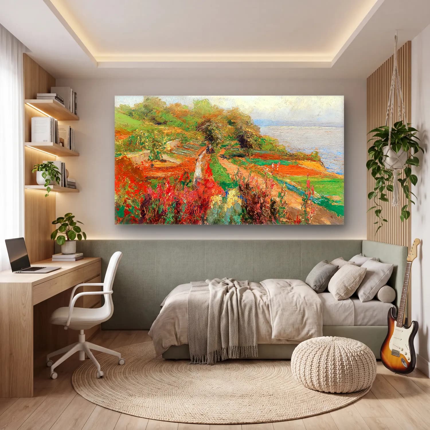 Olga Wisinger-Florian – Olga Wisinger-Florian - A coastal landscape cam tablo — genç odasında