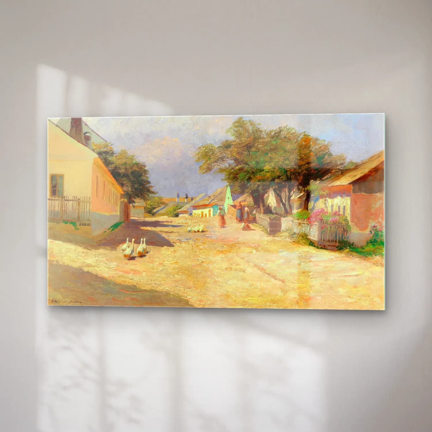 Olga Wisinger-Florian – Olga Wisinger-Florian - A village road in the summer midday… cam tablo — sağ açıdan görünüm