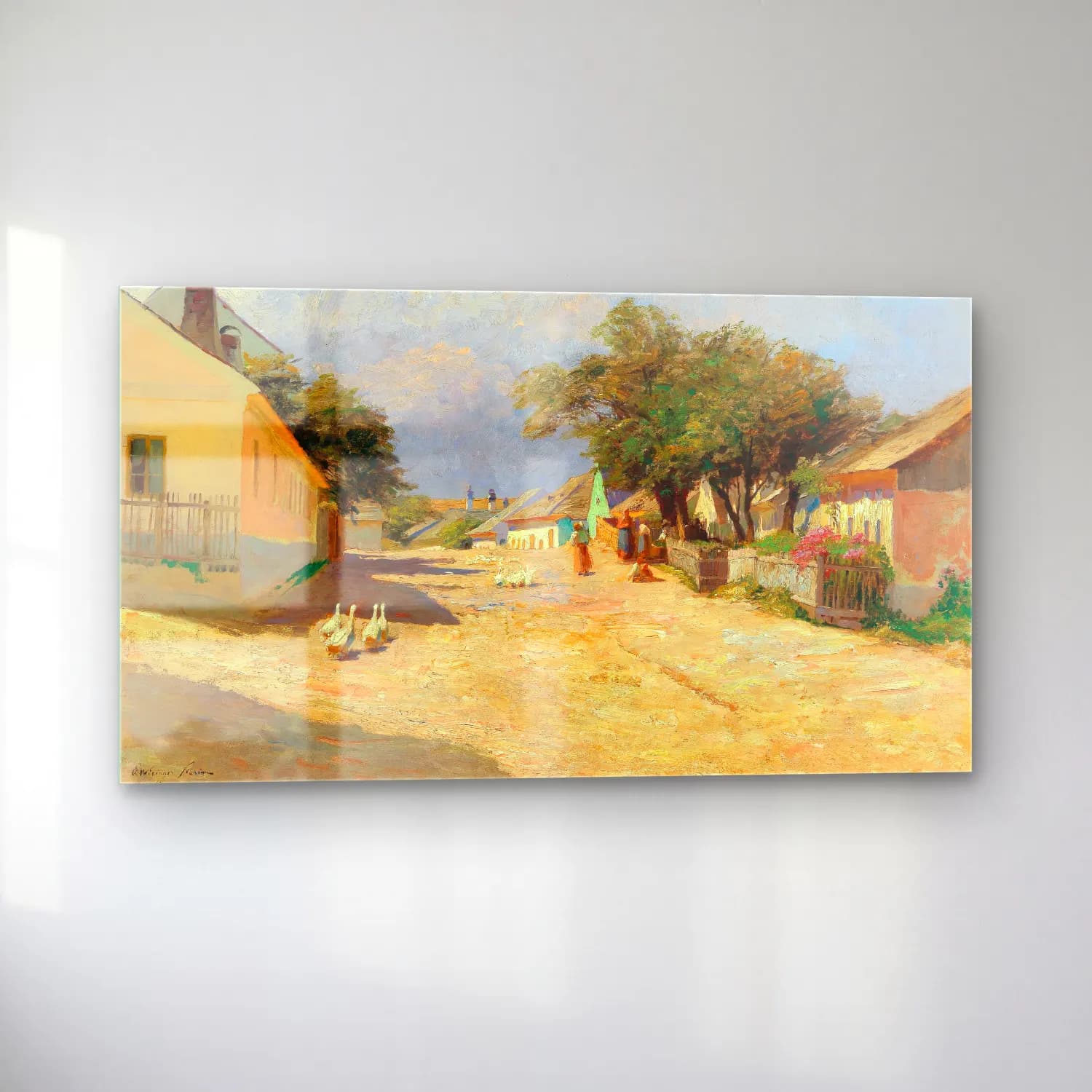 Olga Wisinger-Florian – Olga Wisinger-Florian - A village road in the summer midday… cam tablo — sol açıdan görünüm