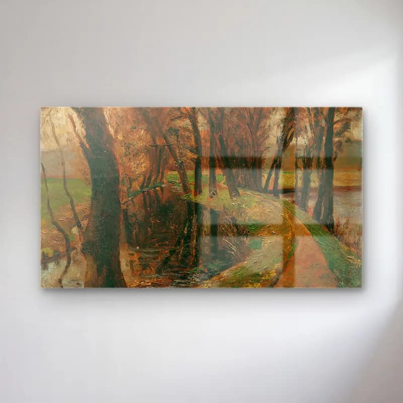Olga Wisinger-Florian – Olga Wisinger-Florian - Allee am Weiher cam tablo — Olga Wisinger-Florian – Olga Wisinger-Florian - Allee am Weiher — empresyonist kırda nehir