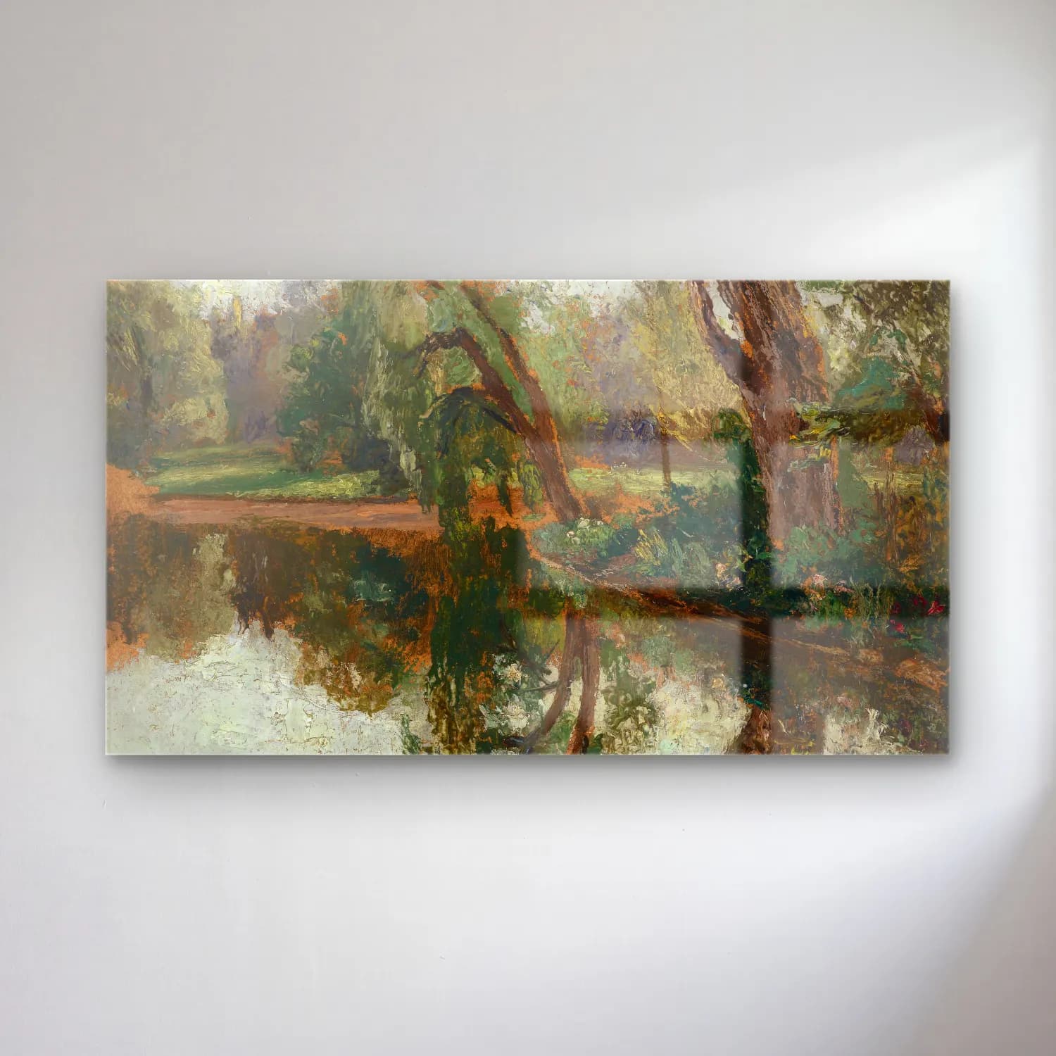 Olga Wisinger-Florian – Olga Wisinger-Florian - Aulandschaft cam tablo — Olga Wisinger-Florian – Olga Wisinger-Florian - Aulandschaft — empresyonist kırda nehir