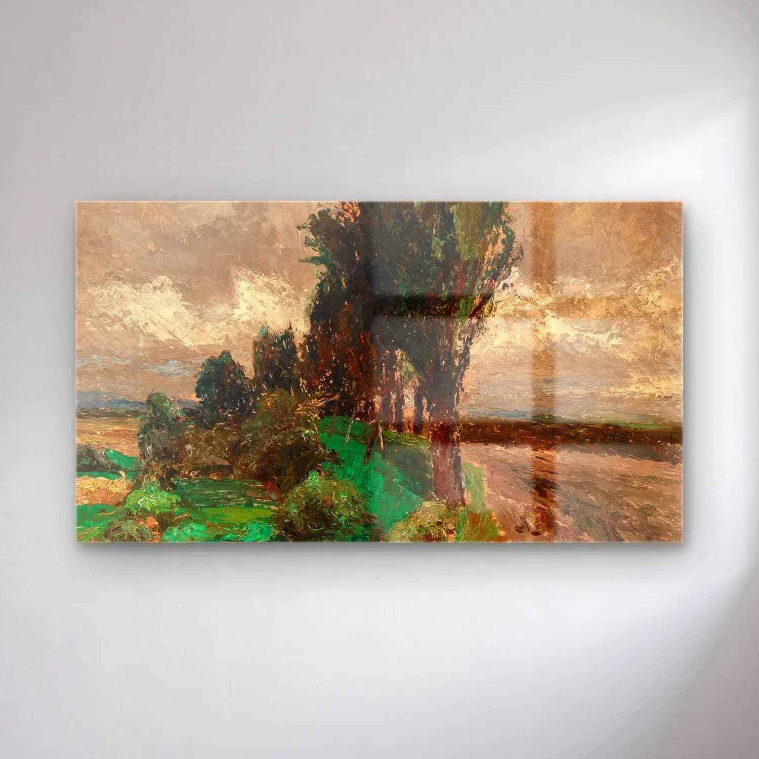 Olga Wisinger-Florian – Olga Wisinger-Florian - Avenue of Poplars cam tablo — Olga Wisinger-Florian – Olga Wisinger-Florian - Avenue of Poplars — empresyonist soyut manzara