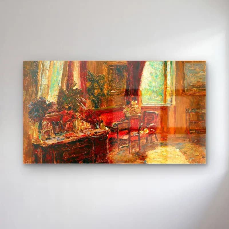 Olga Wisinger-Florian – Olga Wisinger-Florian - Interior cam tablo — Olga Wisinger-Florian – Olga Wisinger-Florian - Interior — empresyonist vintage i̇ç mekân