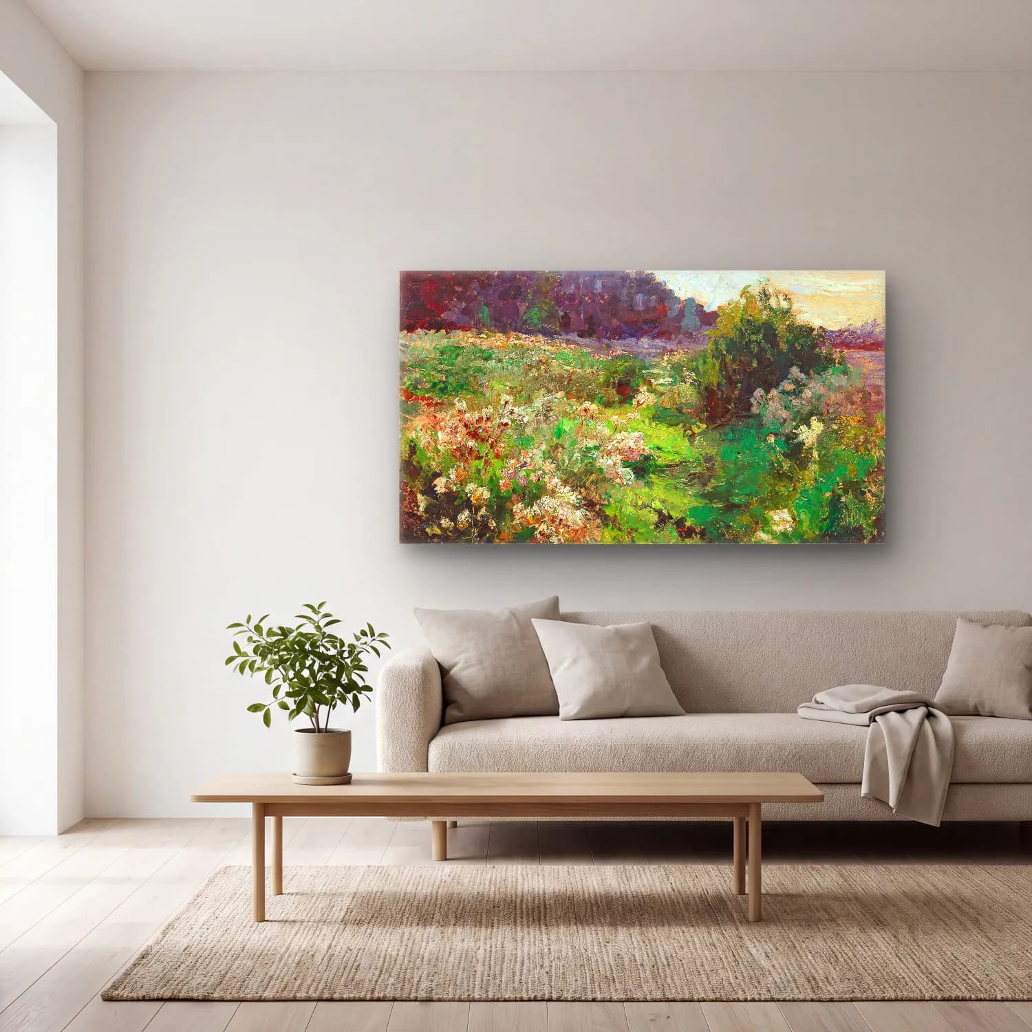 Olga Wisinger-Florian – Olga Wisinger-Florian - Meadow cam tablo — açık renk salonda