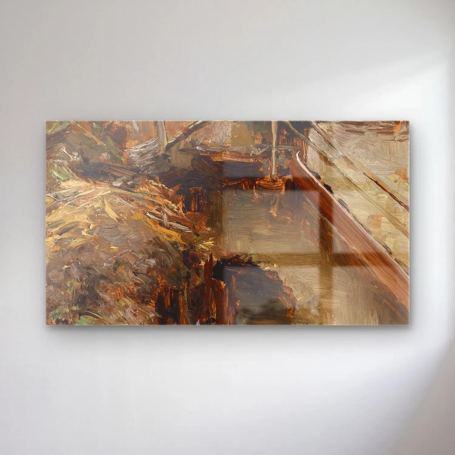 Olga Wisinger-Florian – Olga Wisinger-Florian - Studie zu einem Stallinterieur cam tablo — Olga Wisinger-Florian – Olga Wisinger-Florian - Studie zu einem Stallinterieur — yağlı boya liman ve tekneler