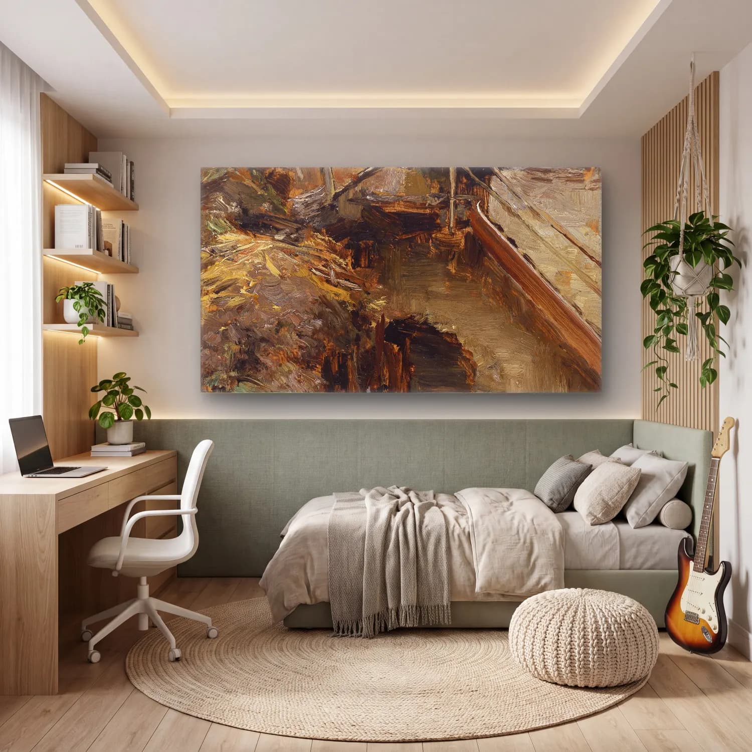 Olga Wisinger-Florian – Olga Wisinger-Florian - Studie zu einem Stallinterieur cam tablo — genç odasında