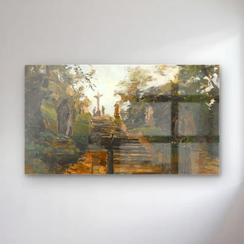Olga Wisinger-Florian – Olga Wisinger-Florian - The Bisamberg Near Vienna cam tablo — Olga Wisinger-Florian – Olga Wisinger-Florian - The Bisamberg Near Vienna — empresyonist merdiven