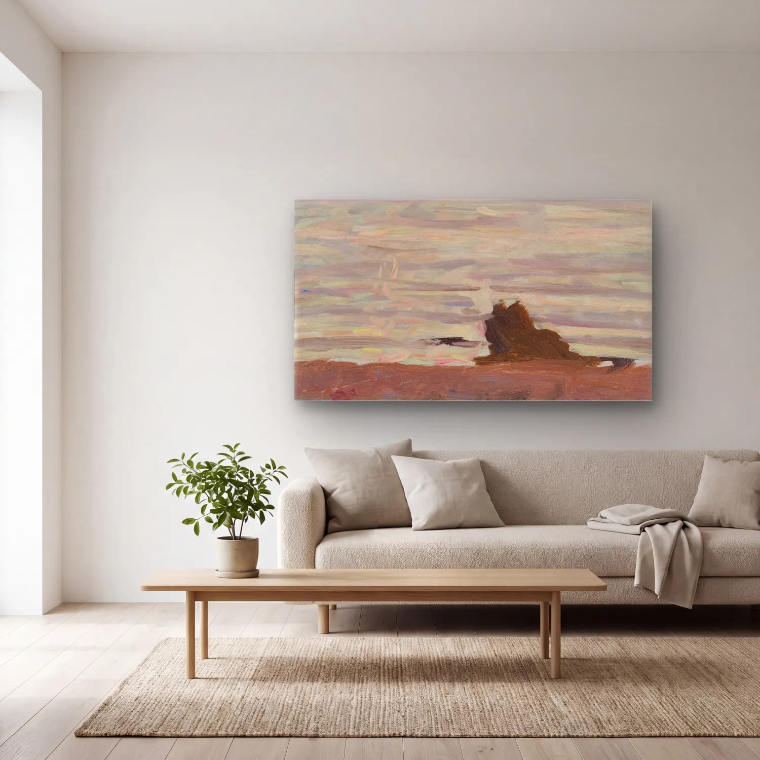 Richard Bergh – Grey Sea Arild cam tablo — açık renk salonda