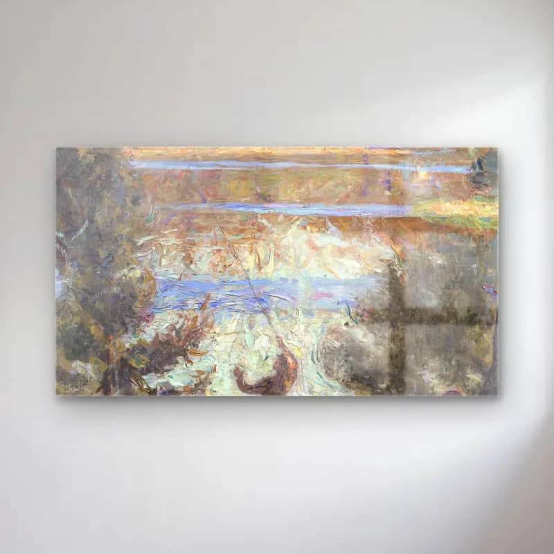 Richard Bergh – Park Landscape, Tyresö cam tablo — Richard Bergh – Park Landscape, Tyresö — empresyonist soyut manzara