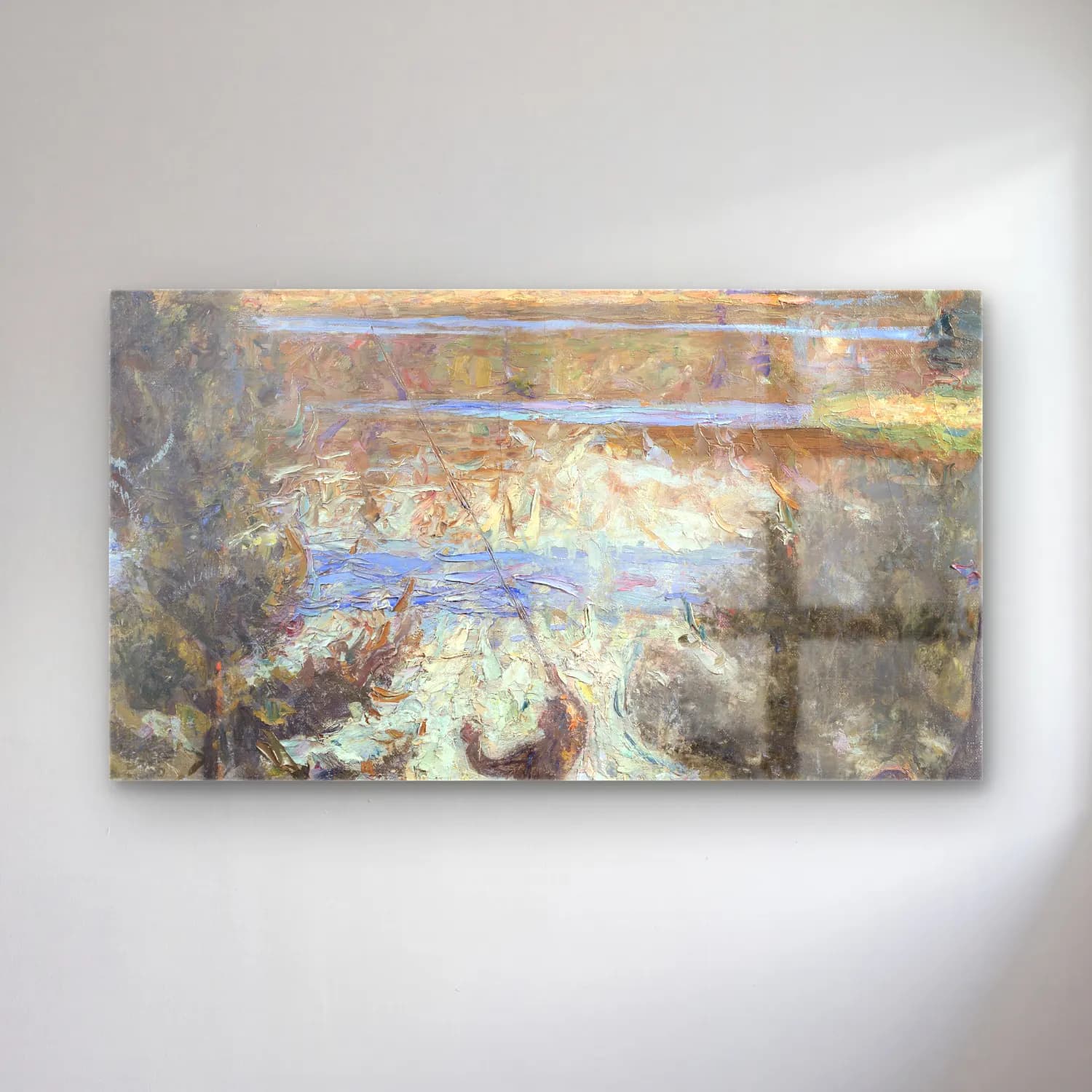 Richard Bergh – Park Landscape, Tyresö cam tablo — Richard Bergh – Park Landscape, Tyresö — empresyonist soyut manzara