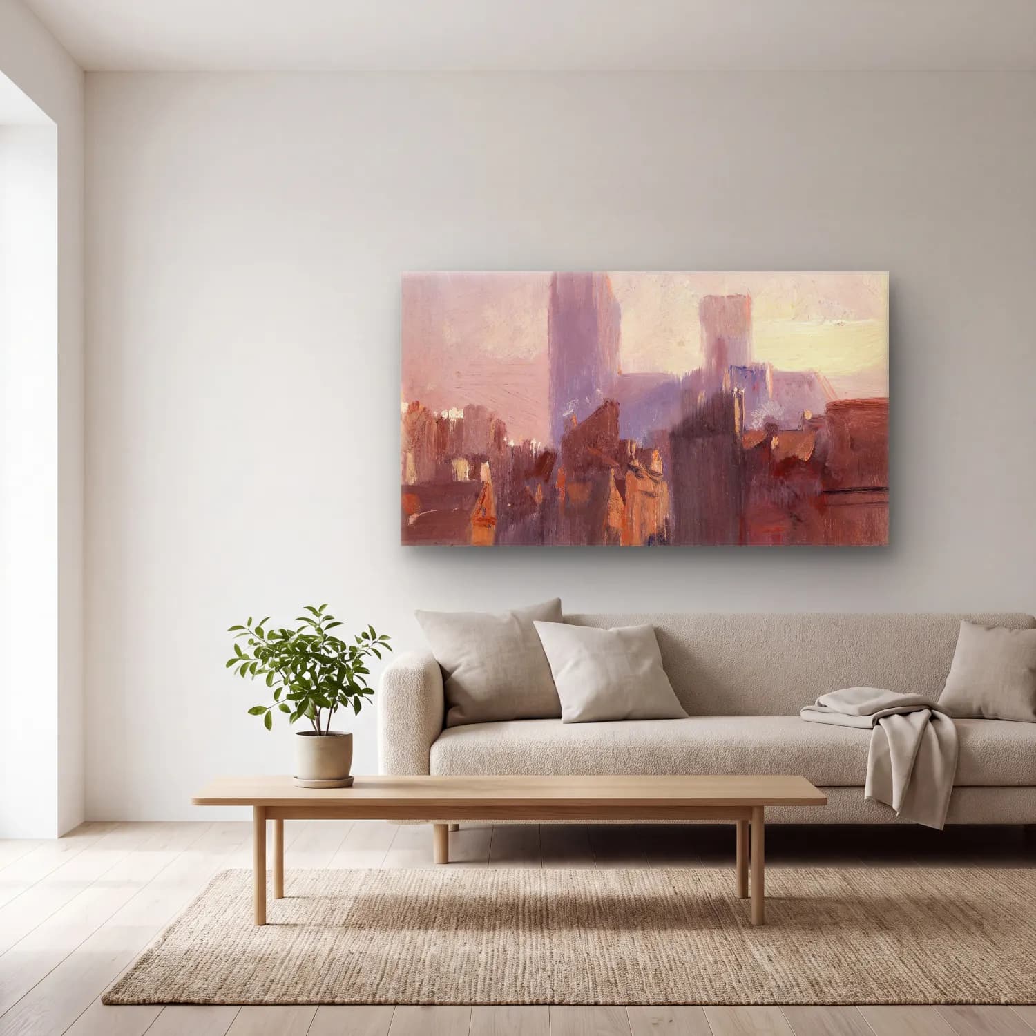 Richard Parkes Bonington – Rouen Cathedral, Sunrise cam tablo — açık renk salonda