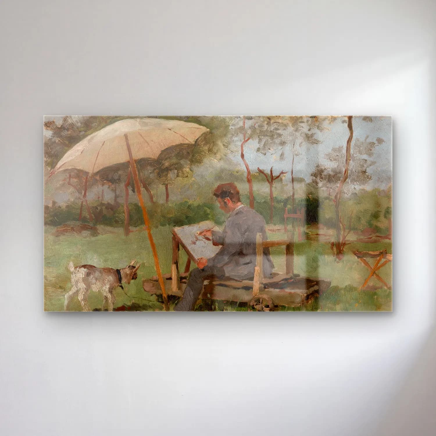 Theo van Rysselberghe – Theo van Rysselberghe - Armand Heins Painting Outdoors cam tablo — Theo van Rysselberghe – Theo van Rysselberghe - Armand Heins Painting Outdoors — empresyonist erkek portresi
