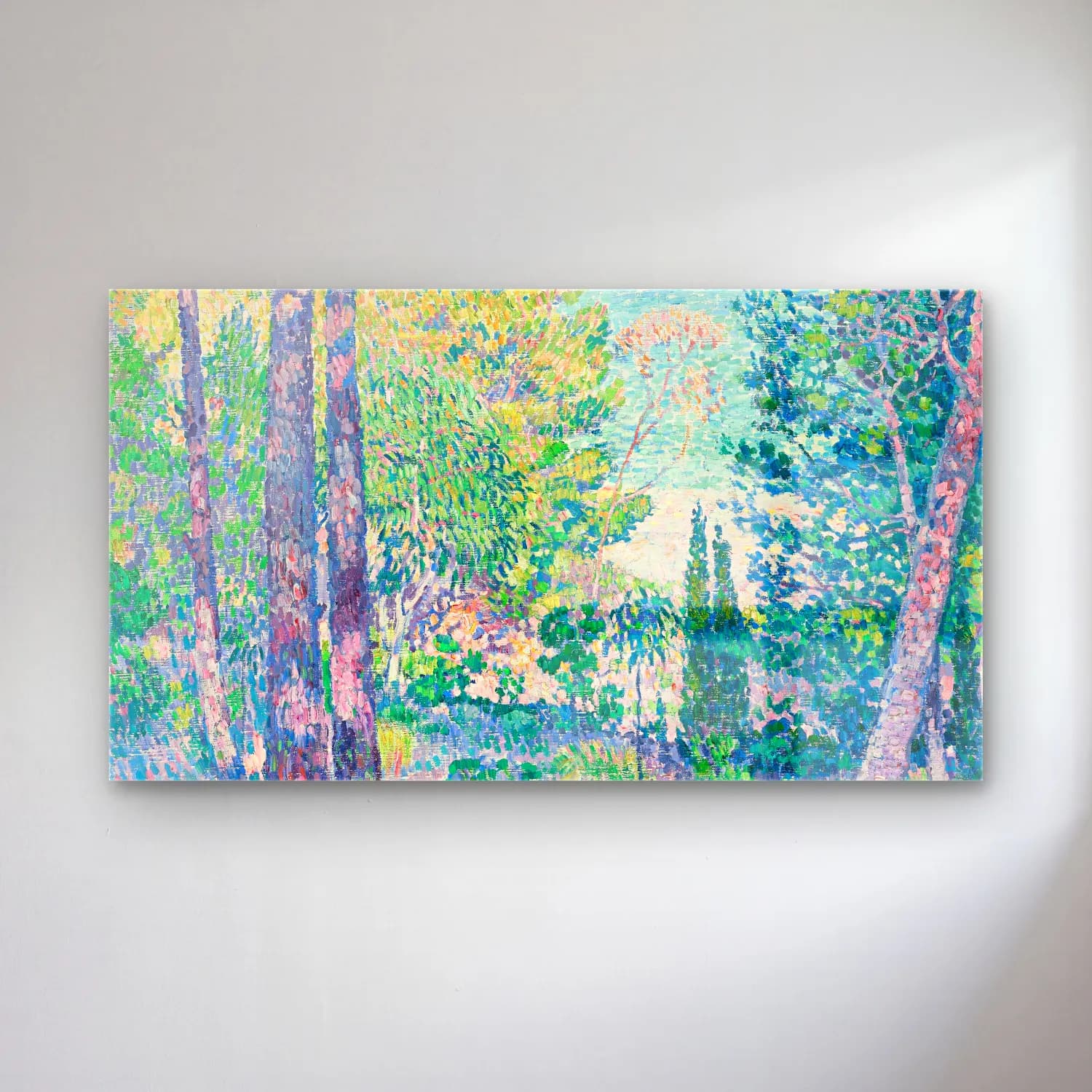 Theo van Rysselberghe – Theo van Rysselberghe - Eucalyptus à Cavalière cam tablo — Theo van Rysselberghe – Theo van Rysselberghe - Eucalyptus à Cavalière — empresyonist i̇talyan sahili