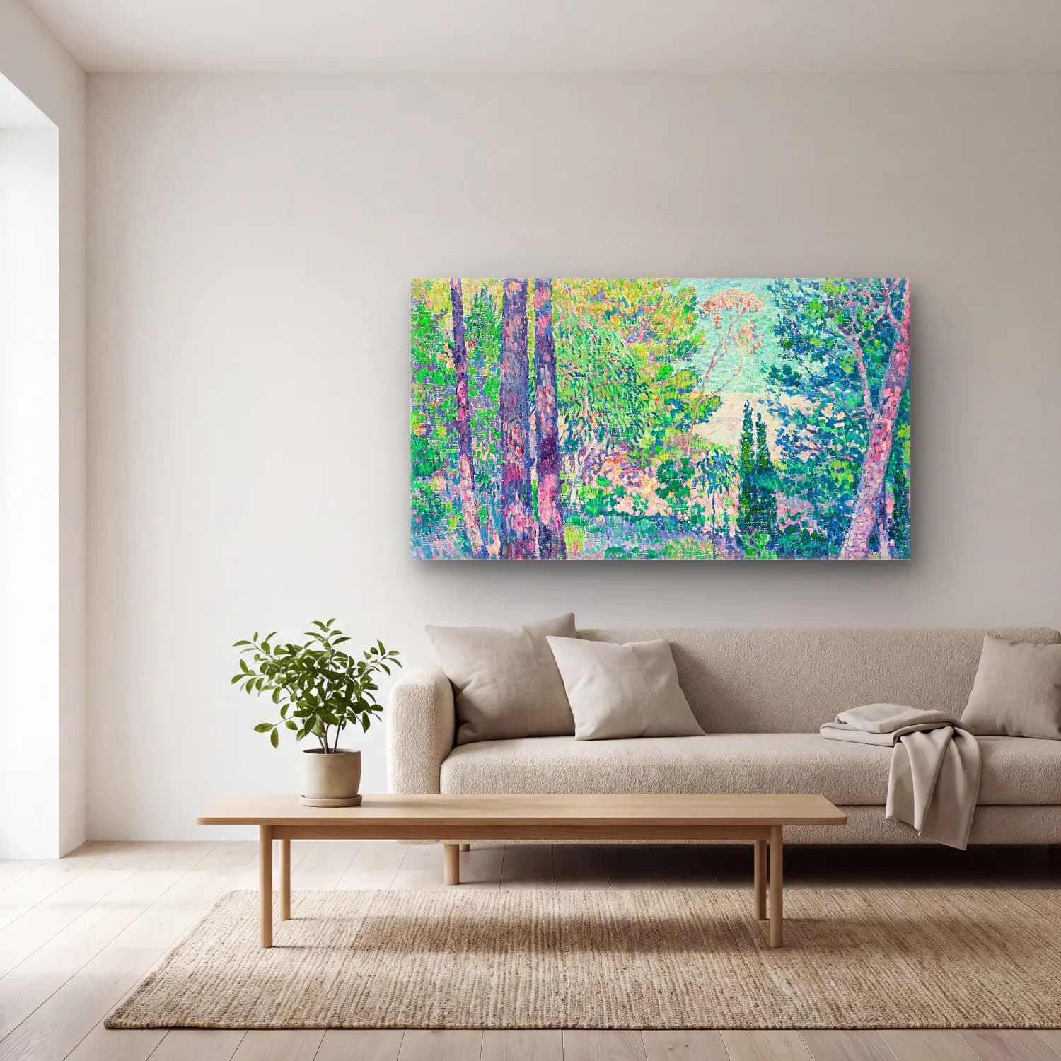 Theo van Rysselberghe – Theo van Rysselberghe - Eucalyptus à Cavalière cam tablo — açık renk salonda